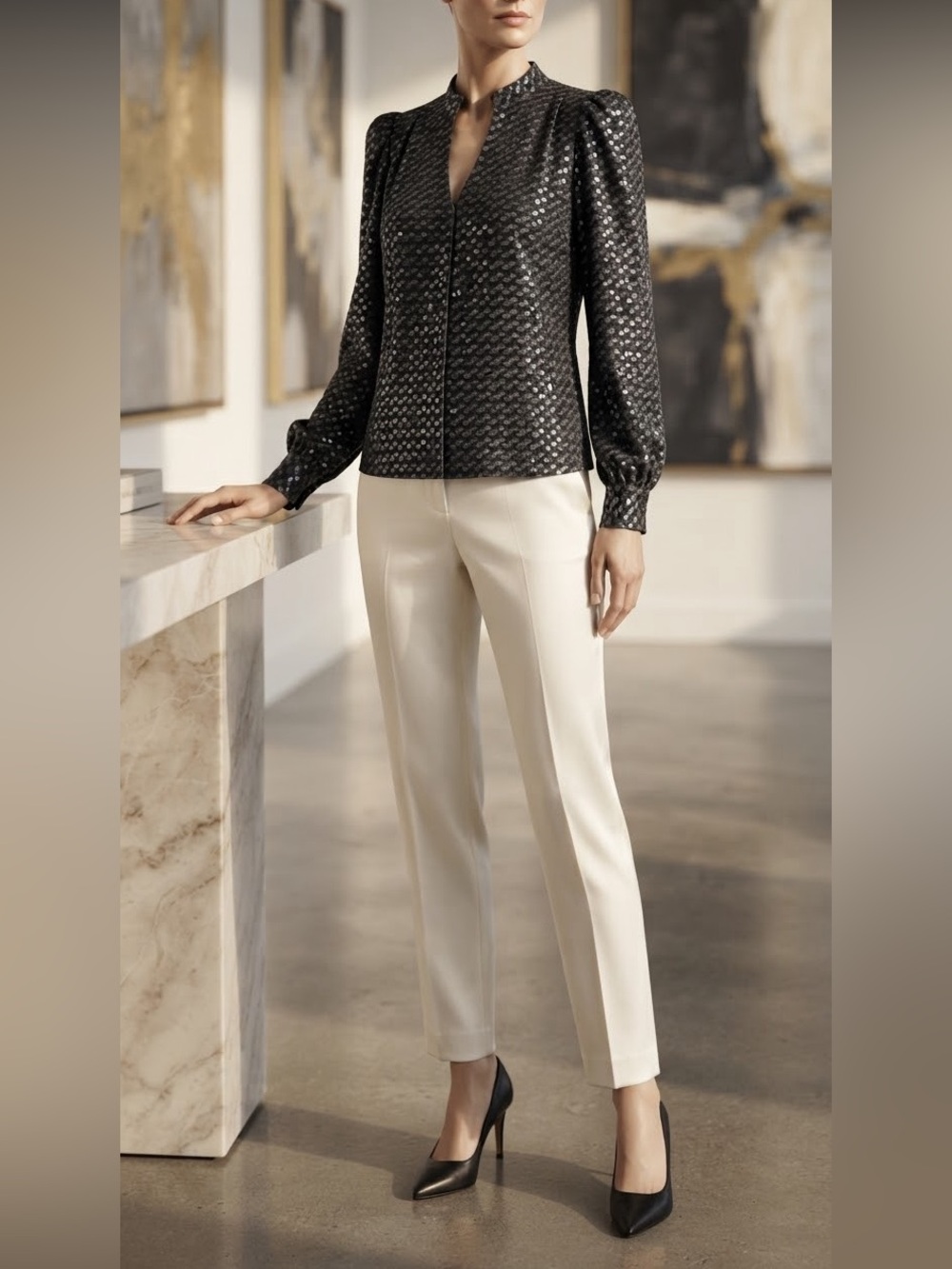 St. John embellished sweater